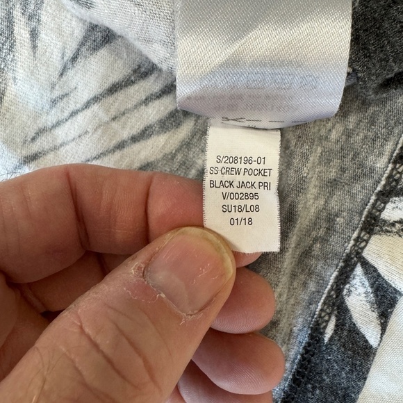 Old Navy Women's Linen Blend Tropical Leaf Print‎ Short Sleeve T-Shirt Gray XXXL - Picture 8 of 12